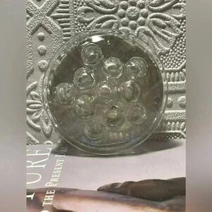 Vintage Clear  Glass 11 Hole Flower Frog Flower Holder Stem Holder Arrangement